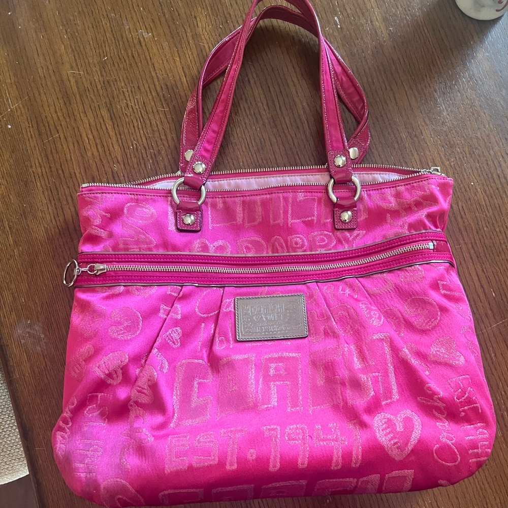 COACH Poppy Storypatch Tote Bag EUC